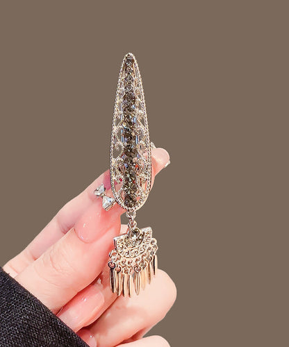 Metal Alloy Zircon Hollow Out Tassel Hairpin
