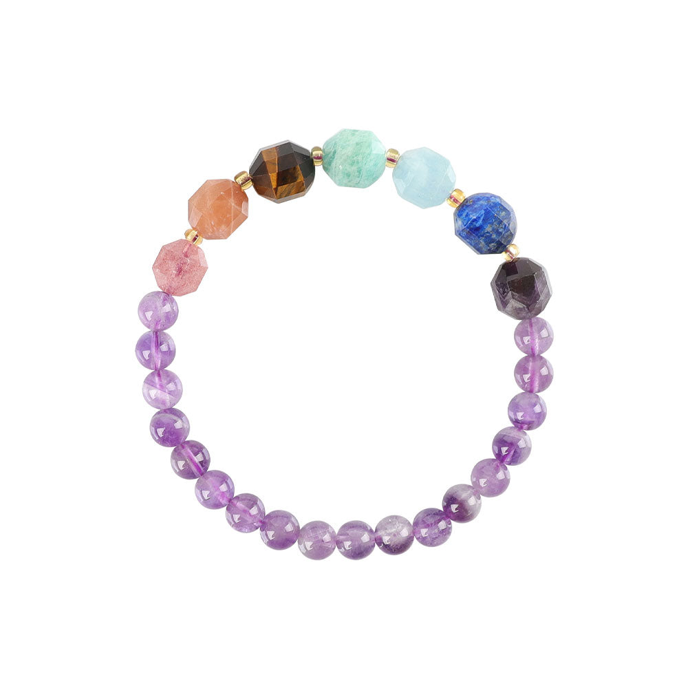 8mm Chakra Healing Bracelet With Crystal Stones
