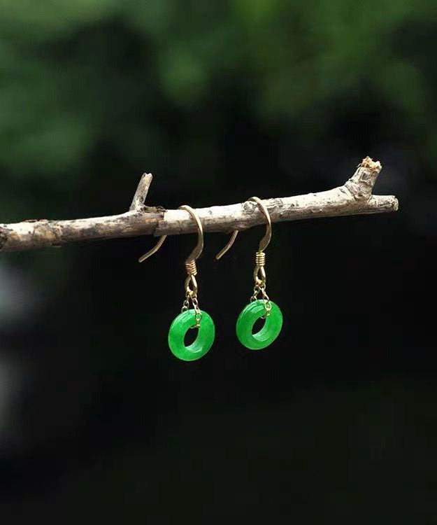 Green Ade Ping Buckle Drop Earrings