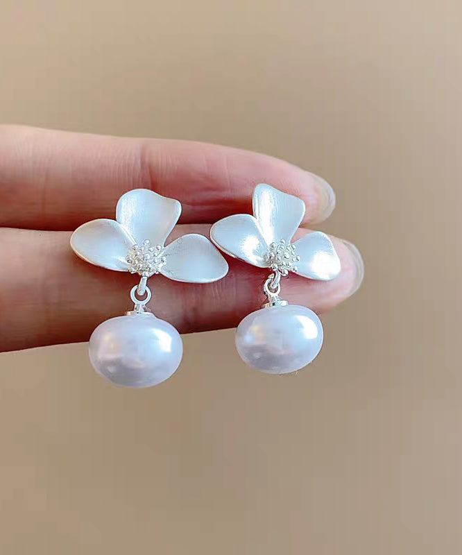 Fine Silk Copper Overgild Pearl Drop Earrings