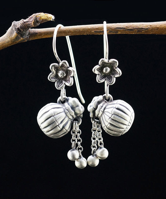 Silk Sterling Silver Pocket Tassel Drop Earrings