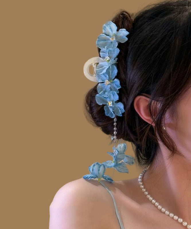 Modern Blue Alloy Beading Tassel Hairpin