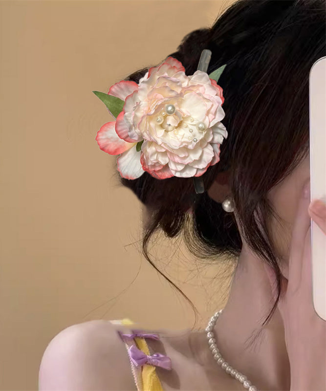 Gradient Color Alloy Pearl Peony Hairpin