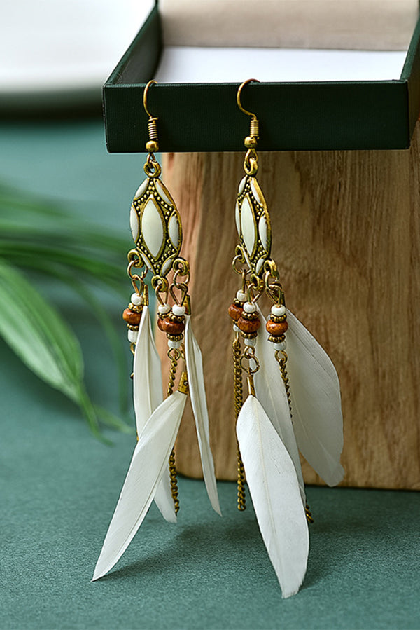 Colorful Feather Tassel Dangle Drop Earrings