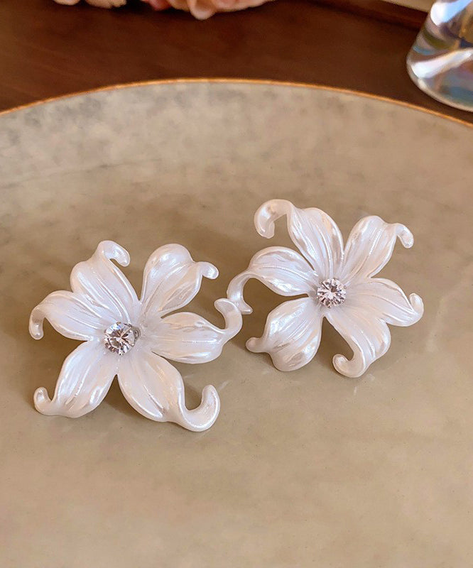 White Zircon Stud Earrings