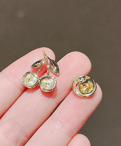 Red Alloy Painting Oil Cherry Brooches