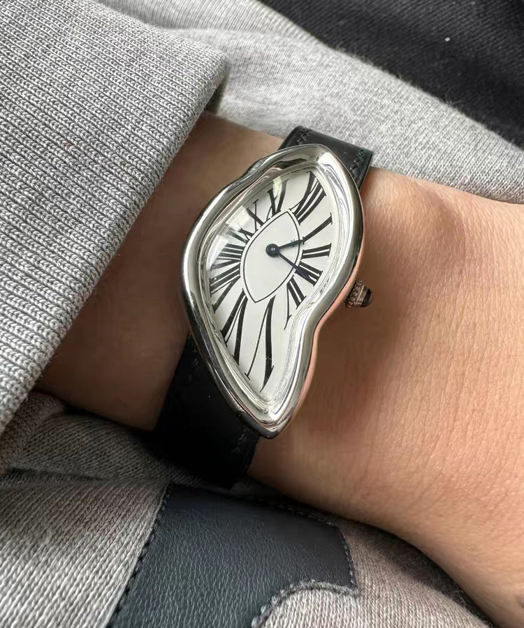 Silk Leather Patchwork Asymmetrical Quartz Watches