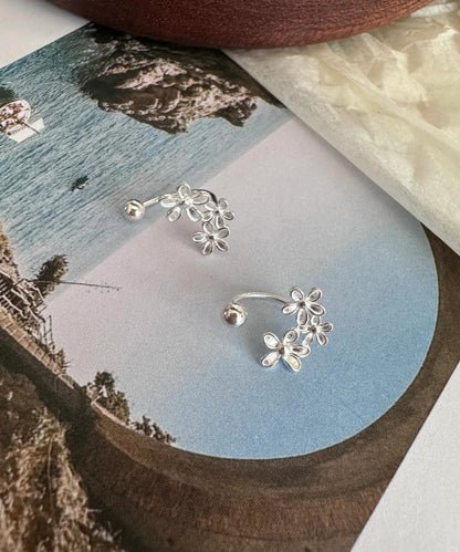 Fine Silk Sterling Silver Stud Earrings