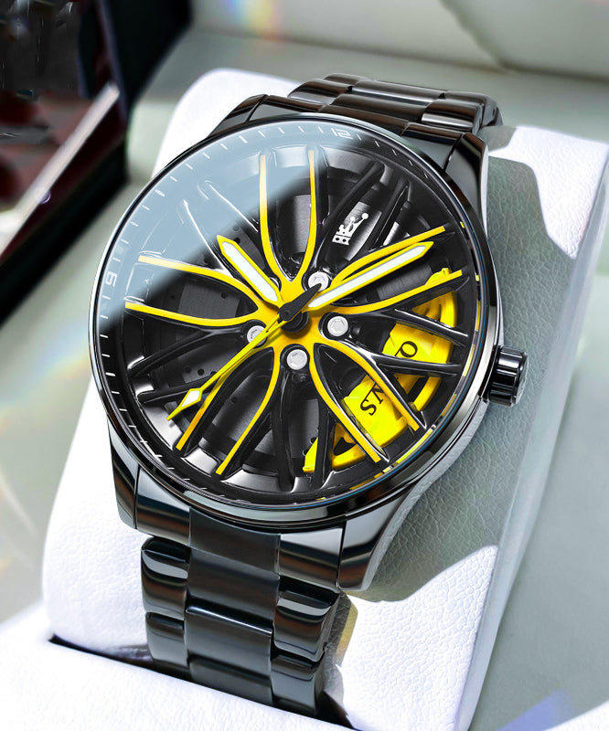 Green Stainless Steel Alloy Hollow Out Noctilucent Watches