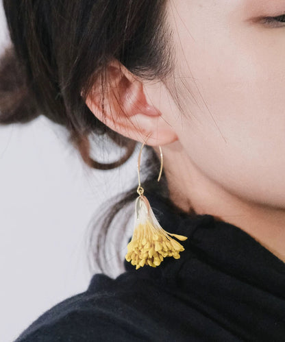 Original Design Yellow Alloy Holiday Drop Earrings