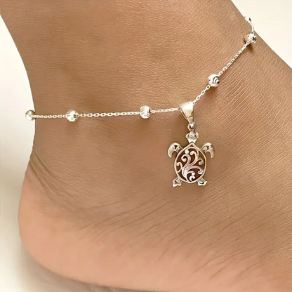 Sea Turtle Pendant Beach Adjustable Anklet Perfect Gift for Girlfriend