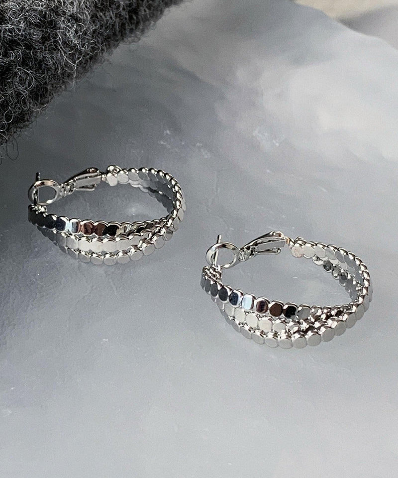 Boutique Silk Sterling Silver Fried Dough Twist Hoop Earrings