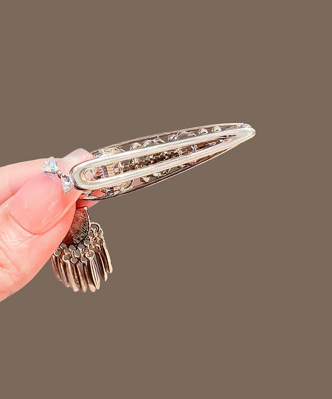 Metal Alloy Zircon Hollow Out Tassel Hairpin