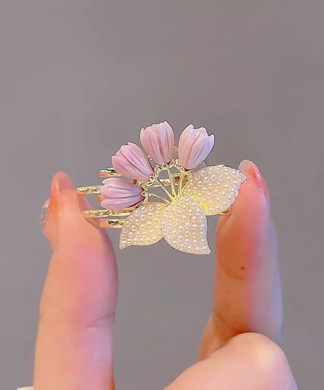 New Purple Alloy Lotus and Pearl Hairpin Two-piece Set