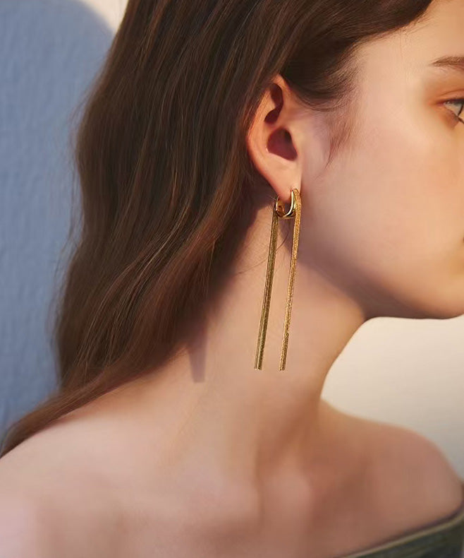 Golden Tassel Metal Stud Earrings