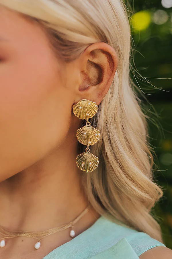 Gold Shell Earrings