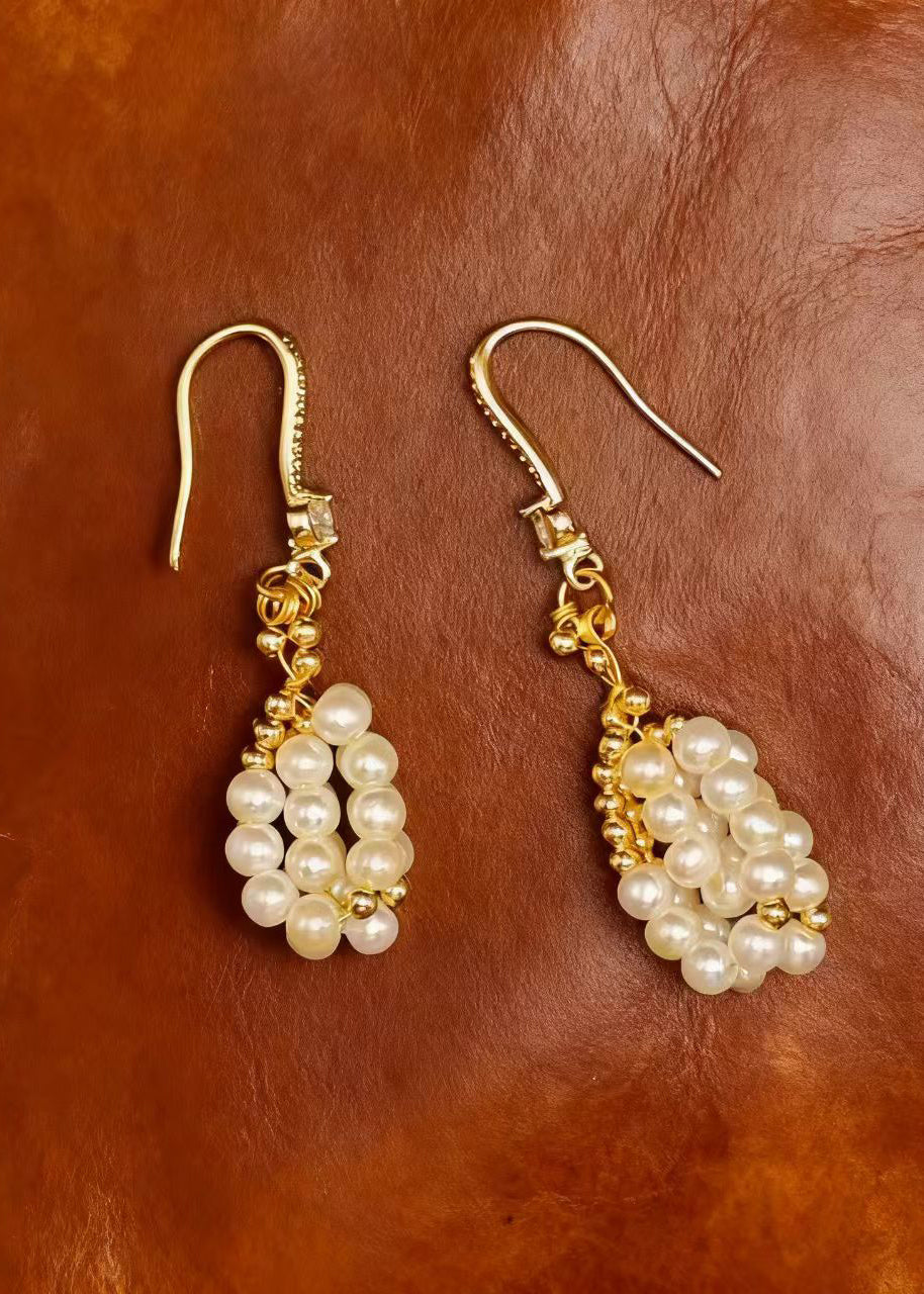 White Pearl Original Design Drop Earrings