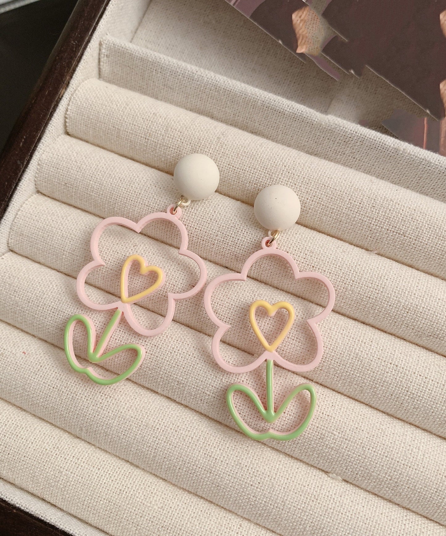 Colorblock Alloy Hoop Earrings