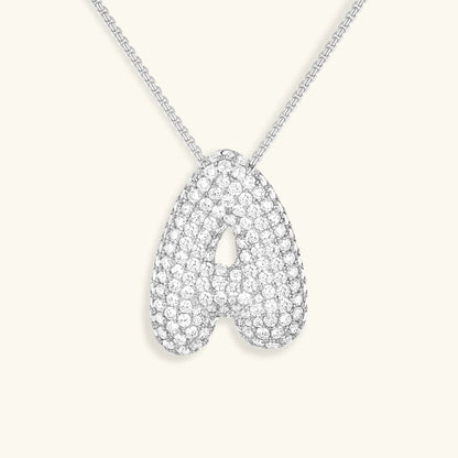 Bubble Initial Diamond Necklace