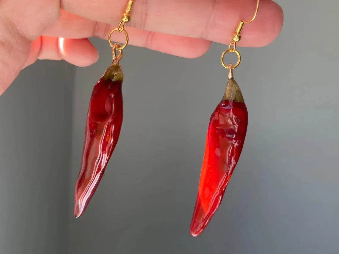 Dried Chilli Dangle Earrings