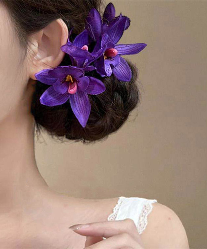 Beach Purple Alloy Holiday Hairpin