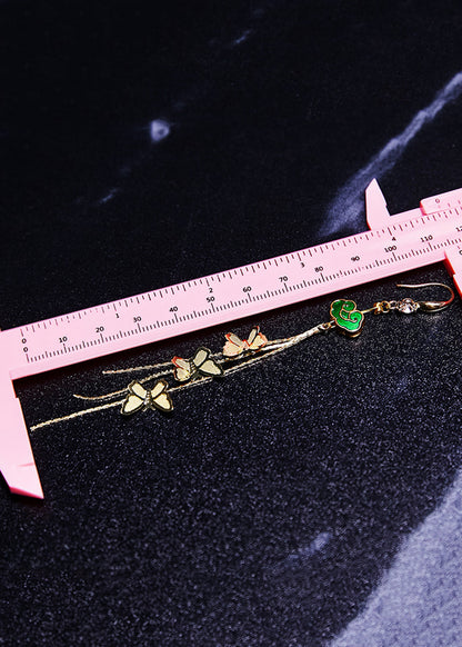 Butterfly Design Tassels Long Drop Earrings