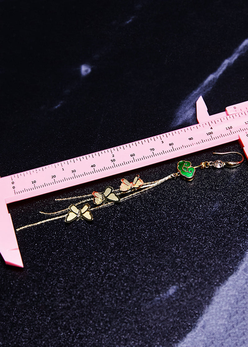 Butterfly Design Tassels Long Drop Earrings