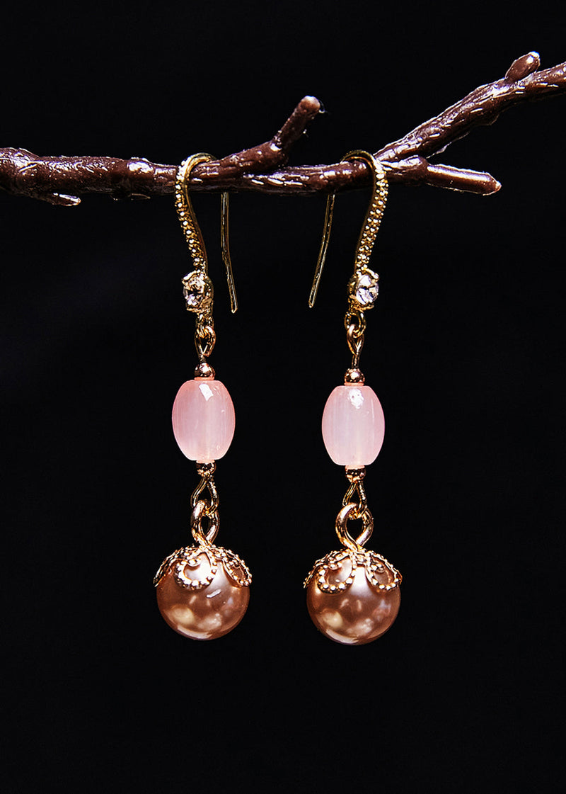Champagne Pearl Drop Earrings