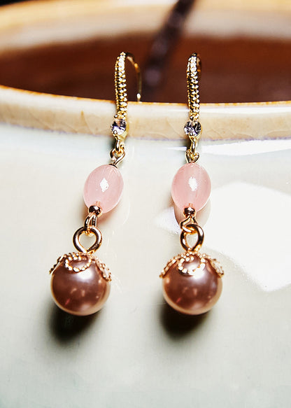 Champagne Pearl Drop Earrings