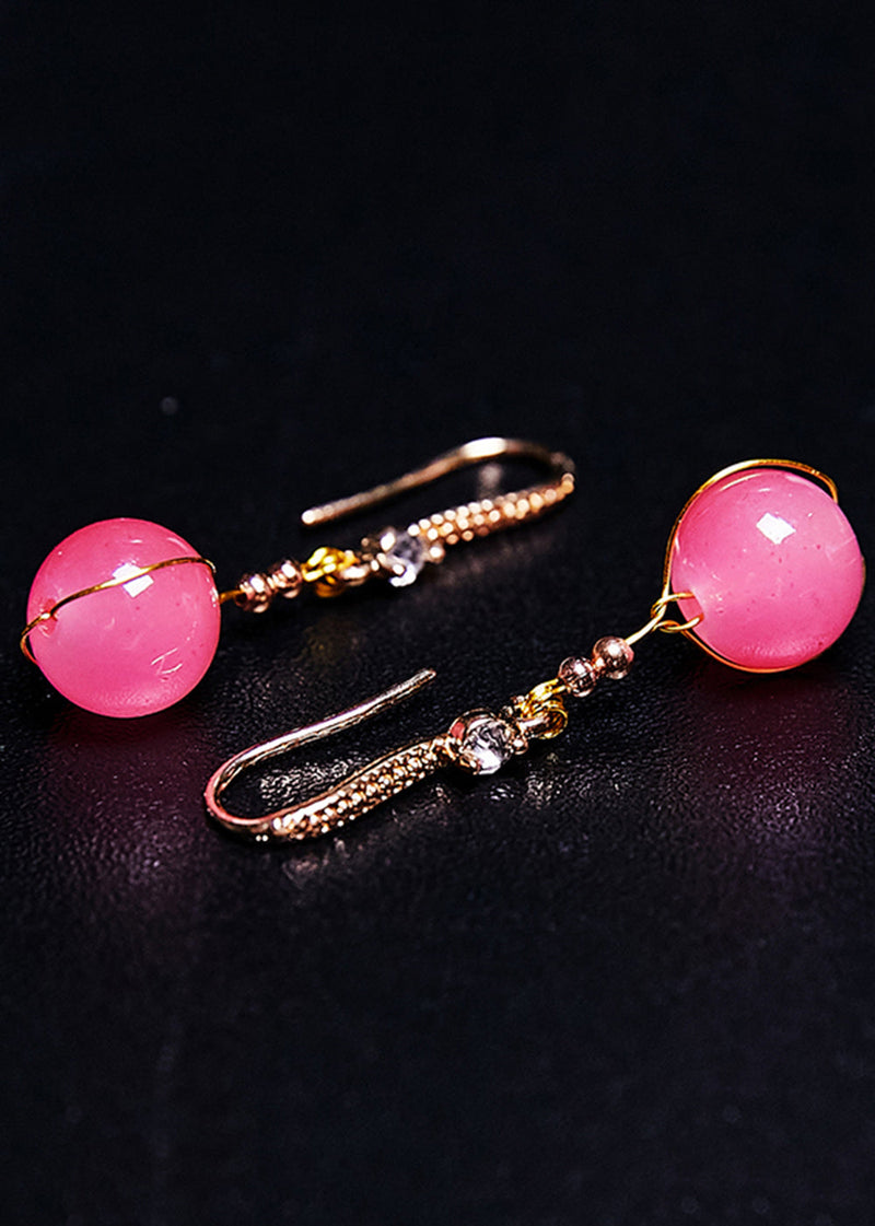 Pink Crystal Drop Earrings