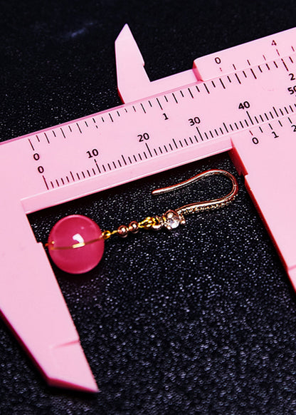 Pink Crystal Drop Earrings
