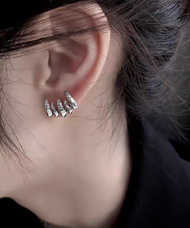 Silver Zircon Stylish Stud Earrings
