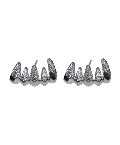 Silver Zircon Stylish Stud Earrings