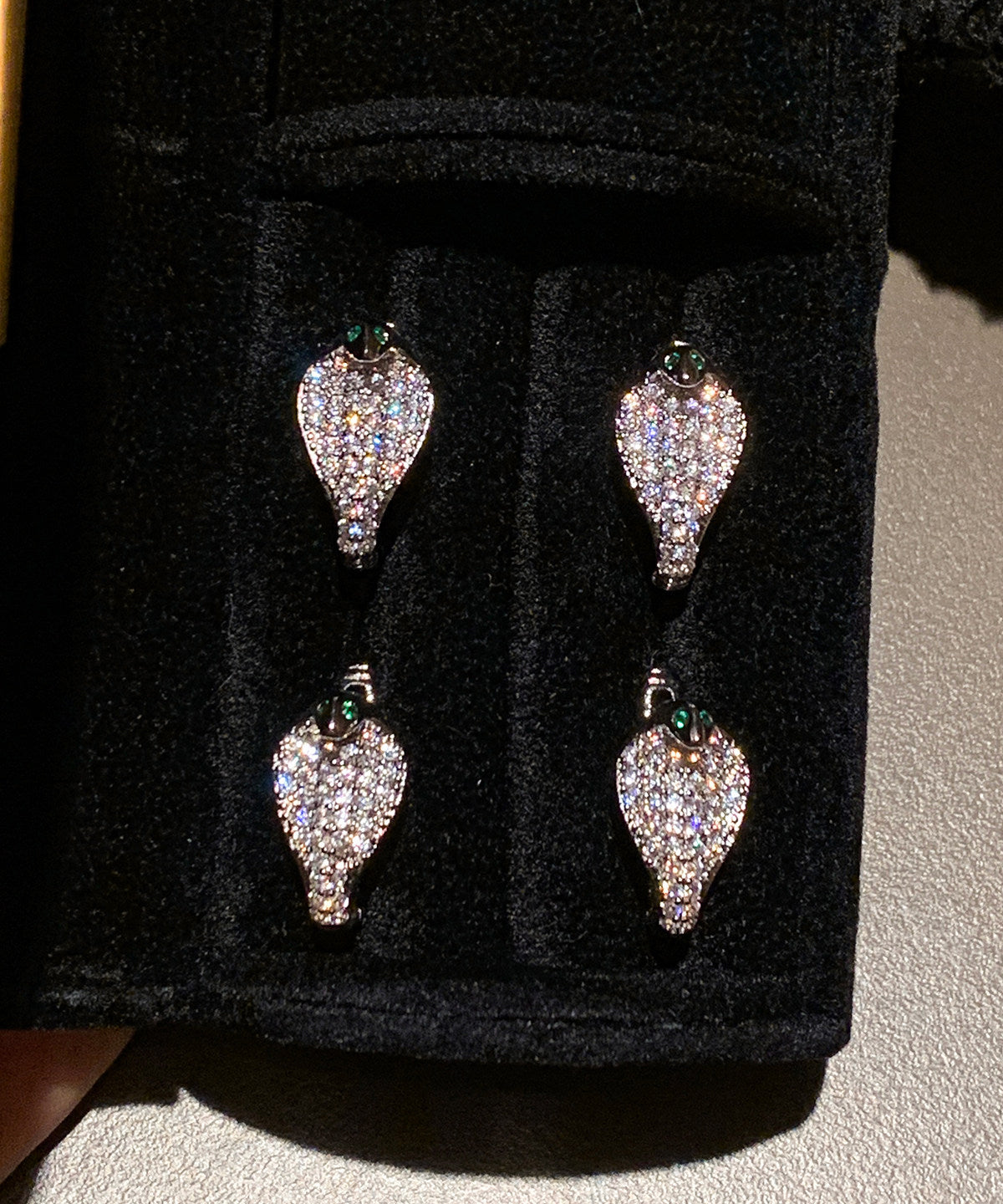 Silvery Zircon Sparkling Stud Earrings