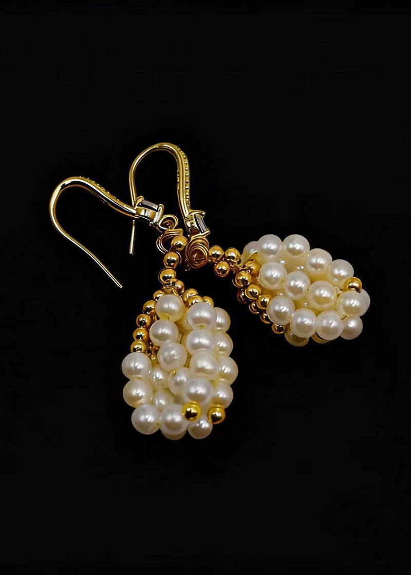 White Pearl Original Design Drop Earrings