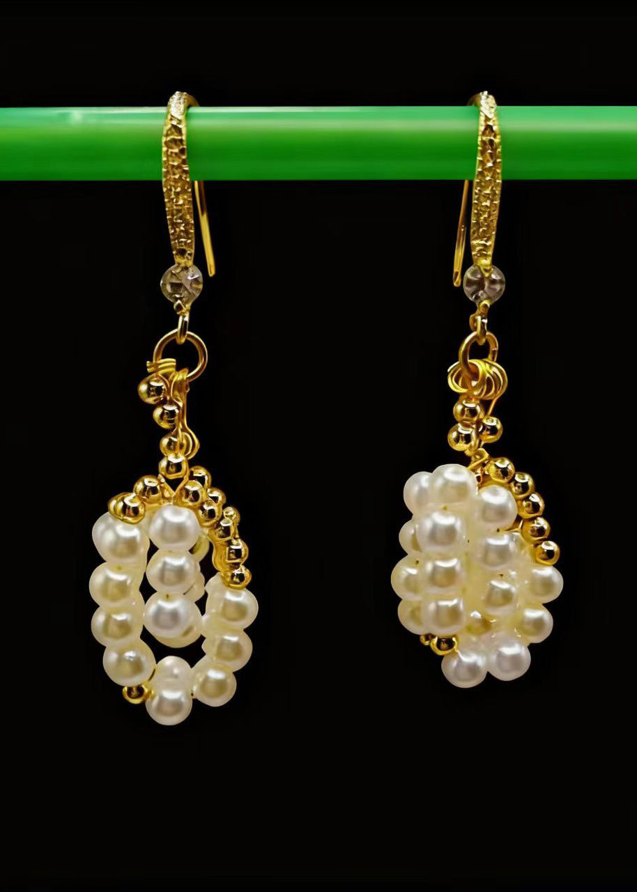 White Pearl Original Design Drop Earrings