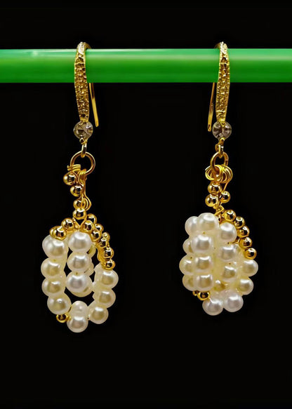 White Pearl Original Design Drop Earrings