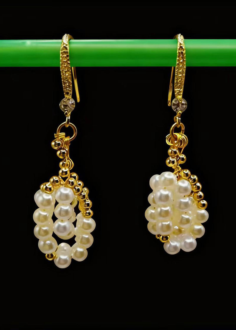 White Pearl Original Design Drop Earrings