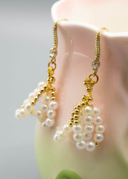 White Pearl Original Design Drop Earrings