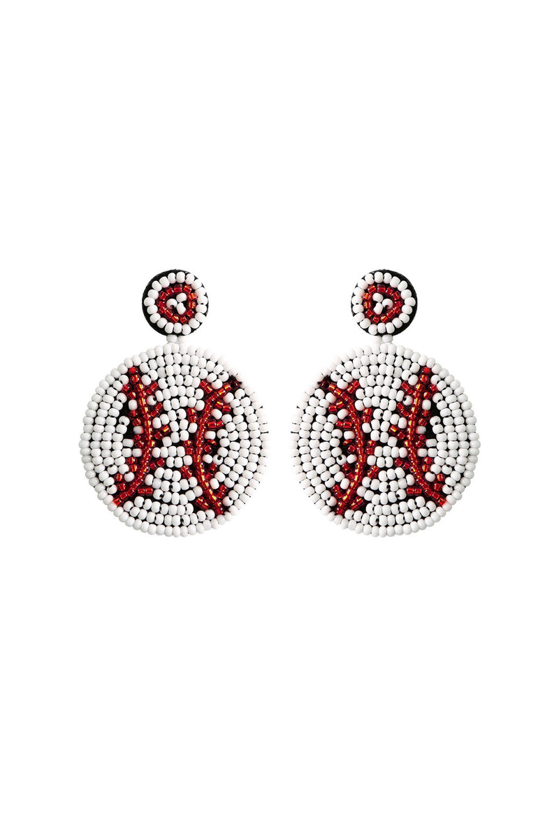 Bohemia Baseball Beaded Earrings