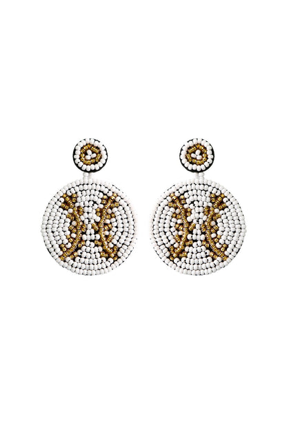 Bohemia Baseball Beaded Earrings
