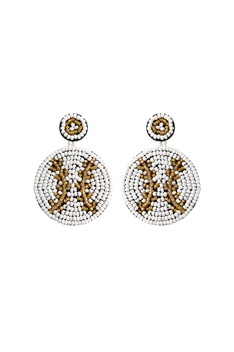 Bohemia Baseball Beaded Earrings