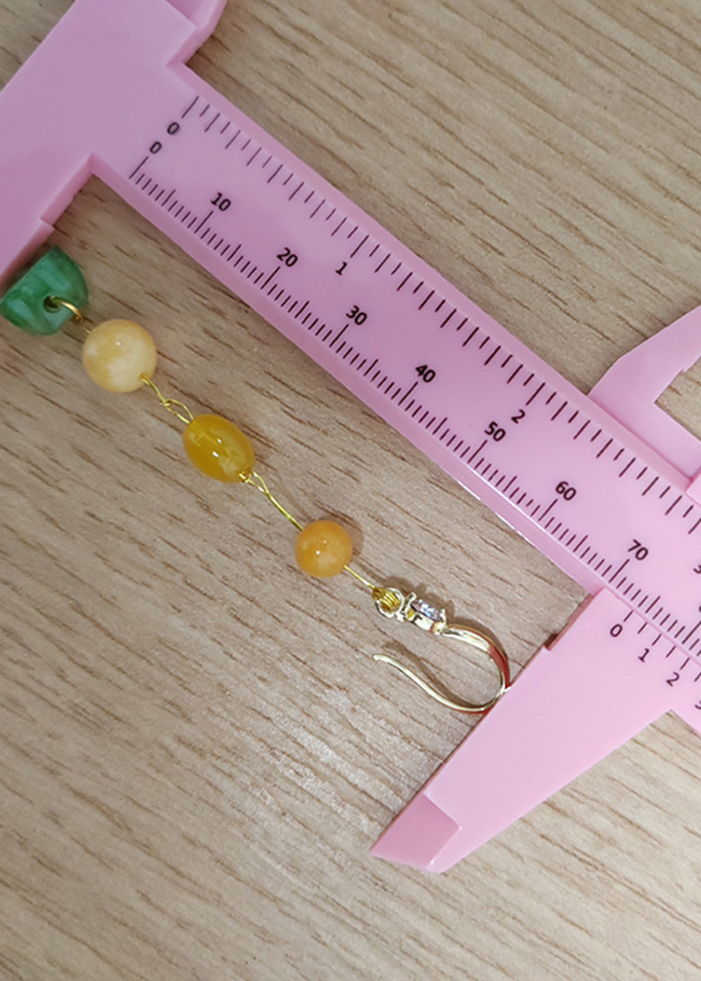Jade Patchwork Beeswax Drop Earring