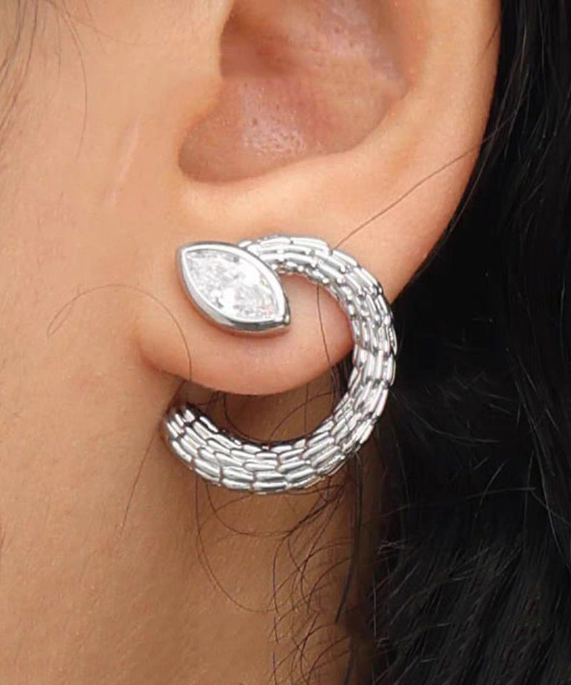 Silk Copper Silver-plated Hoop Earrings