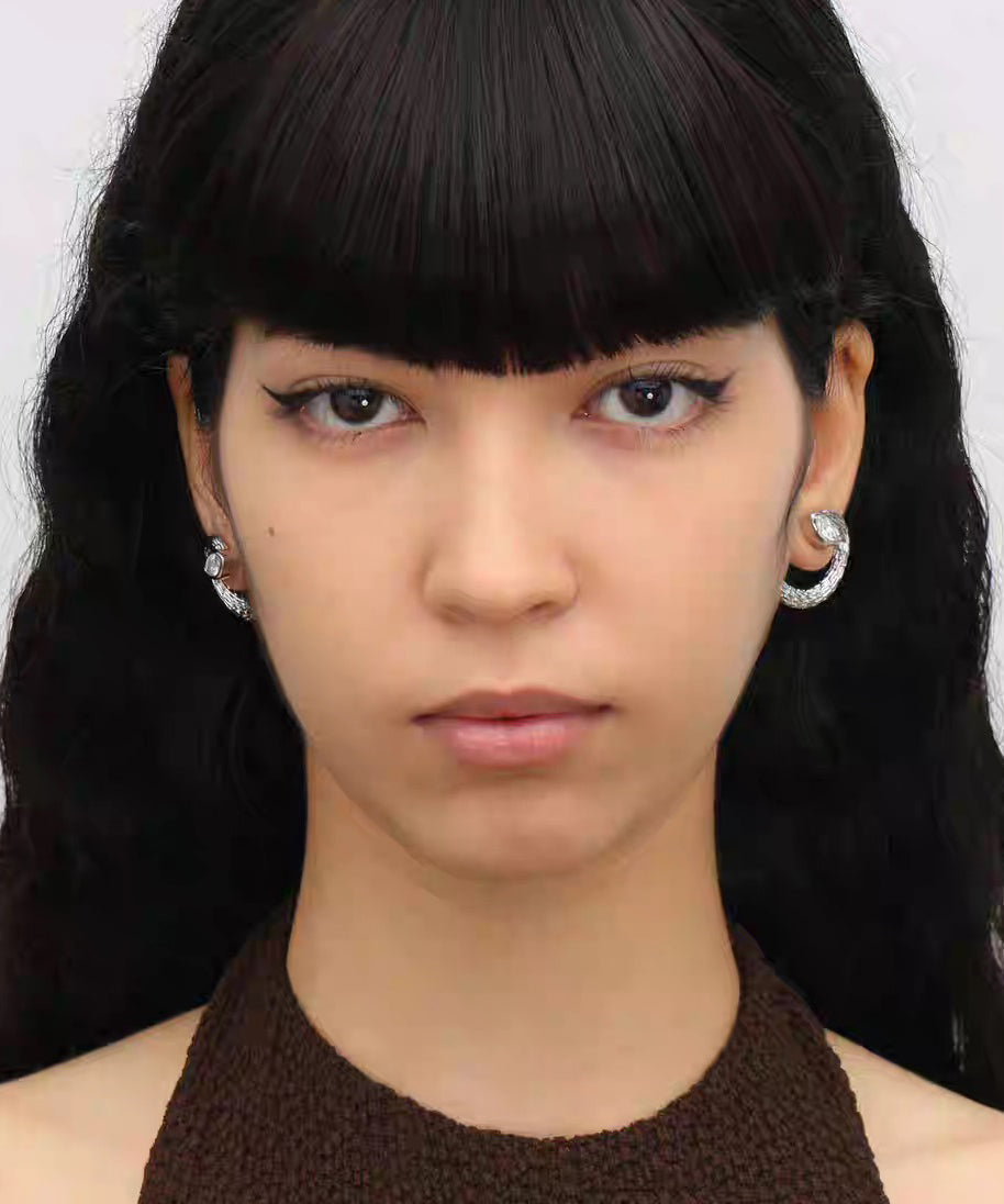 Silk Copper Silver-plated Hoop Earrings