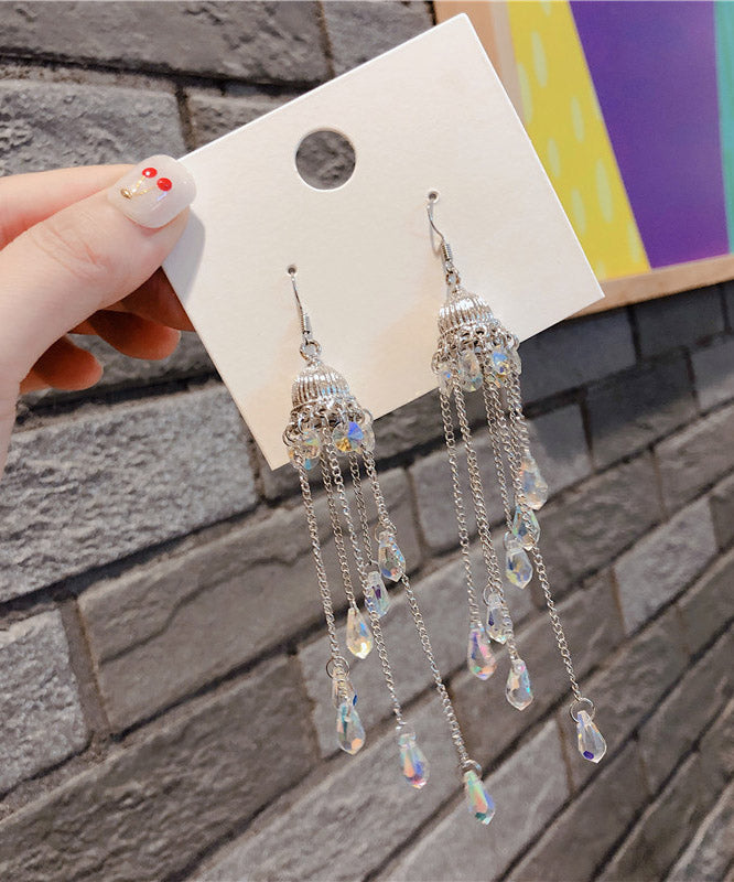 Silk Crystal Wind Chime Drop Earrings