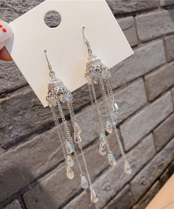 Silk Crystal Wind Chime Drop Earrings