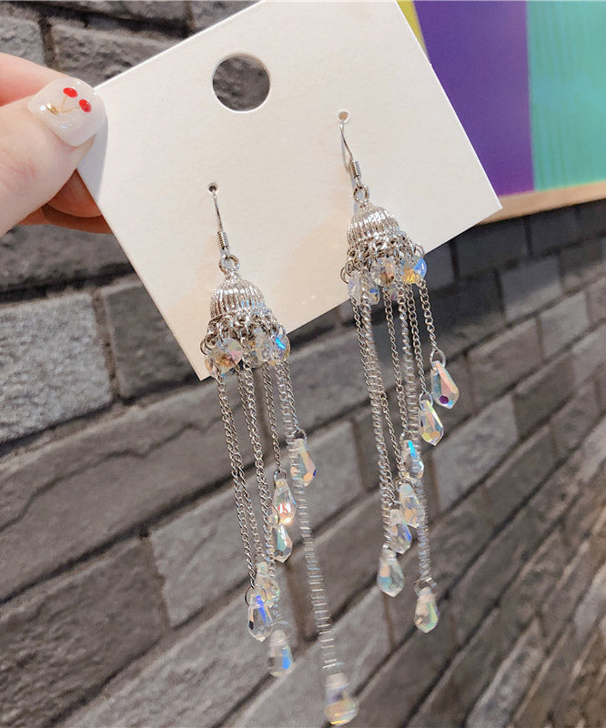 Silk Crystal Wind Chime Drop Earrings