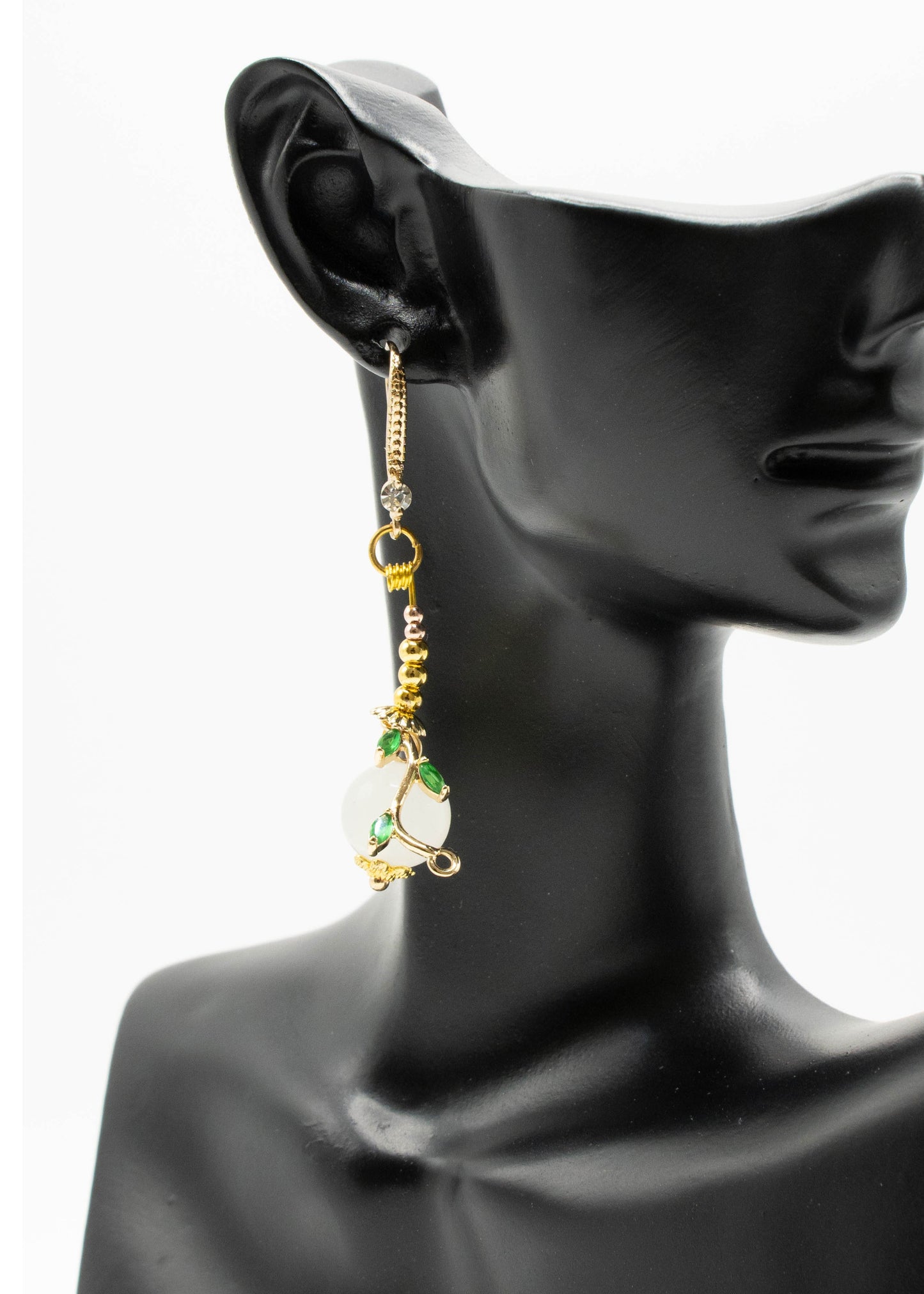 Boutique Asymmetrical Design Fine Jade Drop Earrings