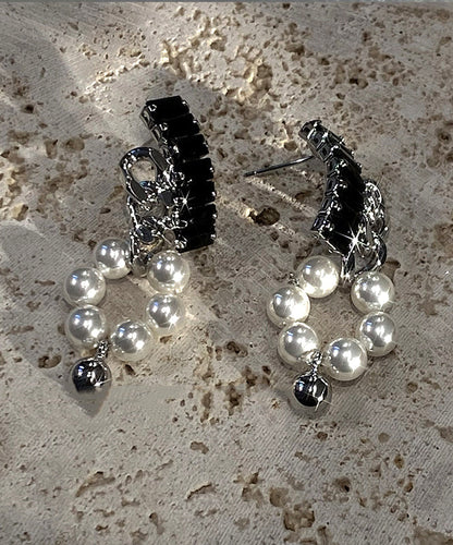 Boutique Black Copper Overgild Pearl Drop Earring